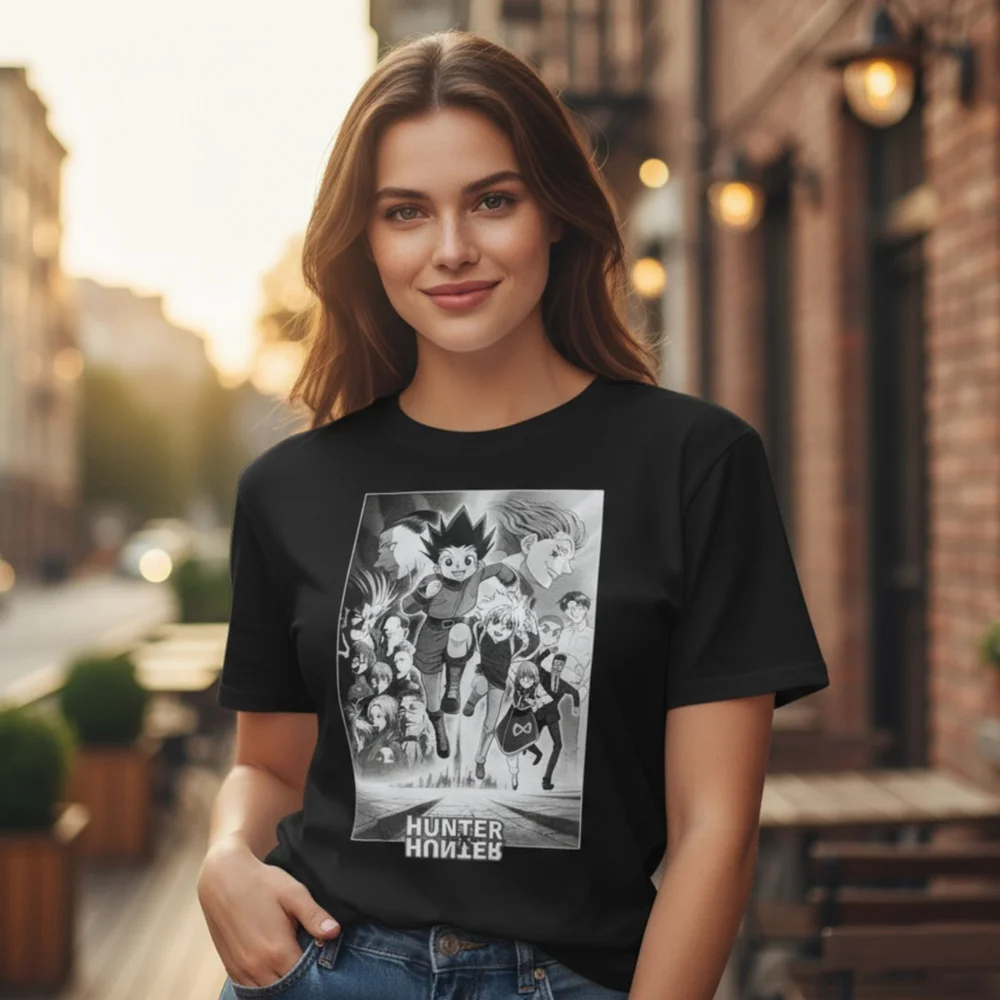 Hunter X Hunter T-Shirt Women XXL Black Graphic Anime Manga Streetwear Casual